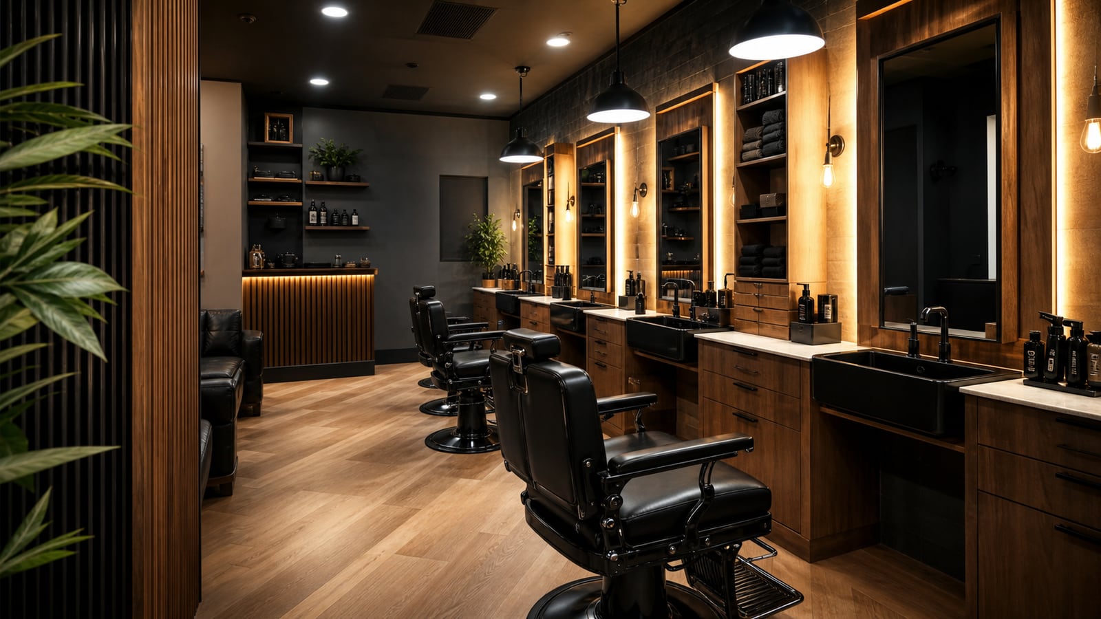 Modernistyczny projekt salonu barberskiego